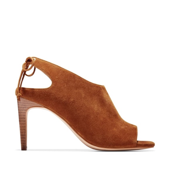 Cole Haan Emmett Ch British Tan Brown Suede Pumps Sandal Stiletto Heel Shoes - Picture 3 of 15